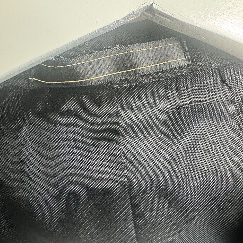 Yves Saint Laurent 100%‎ Wool Pinstripe Sport Coat Blazer Jacket Size 44R Black - Picture 12 of 16